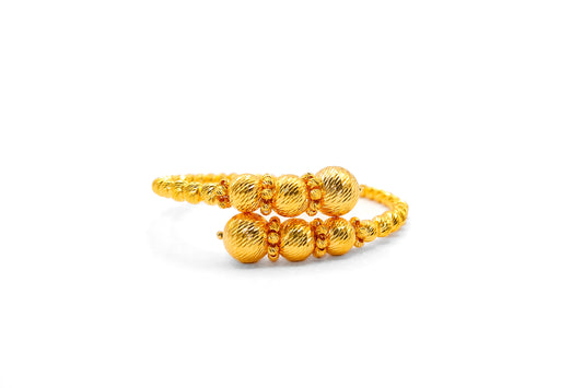 21K Gold Twist Bead Bracelet