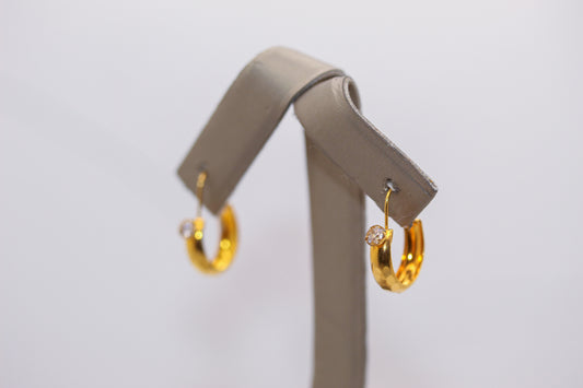 21k Gold small Hoop Earrings