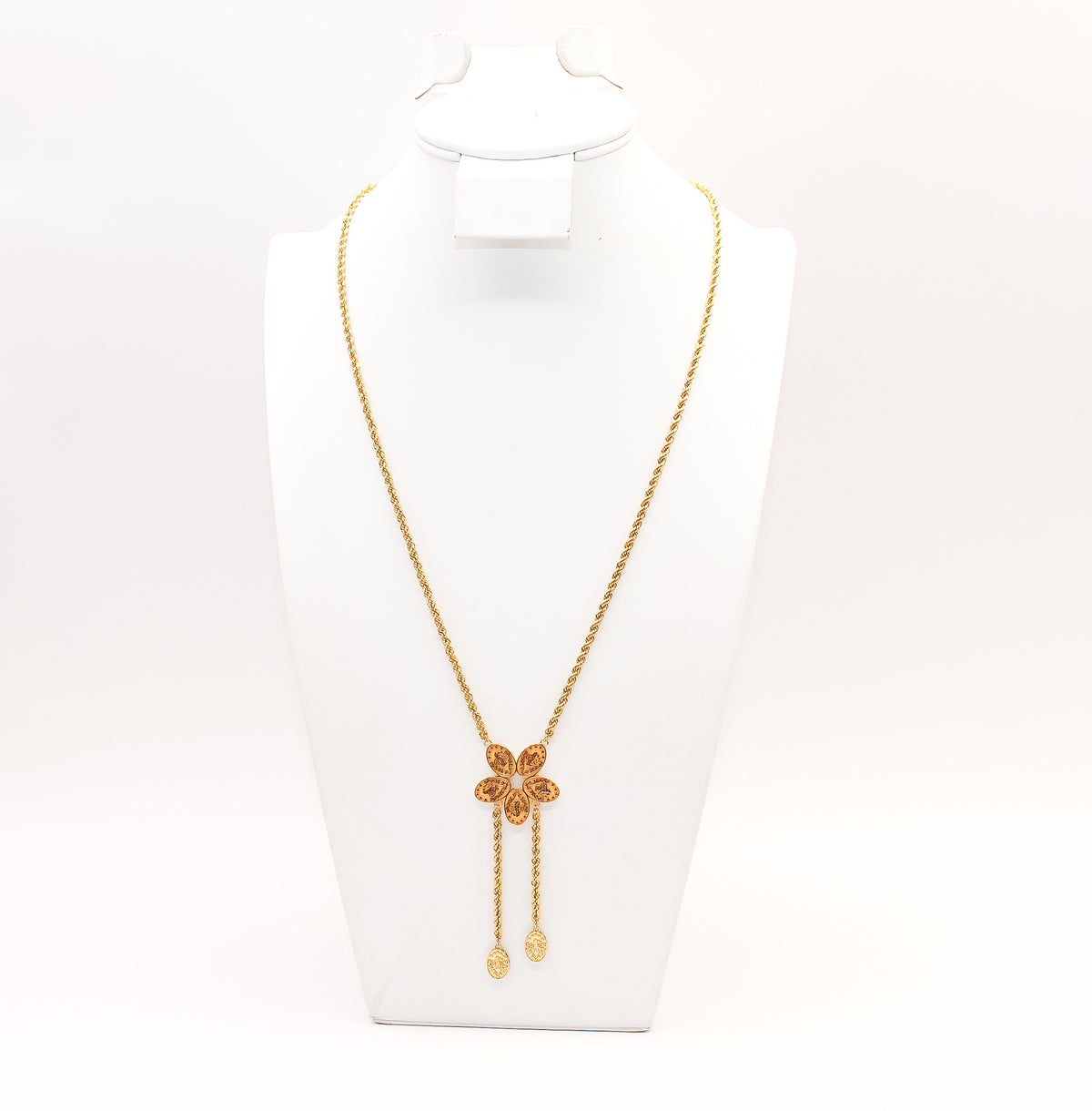 21K Gold Flower Coin Necklace