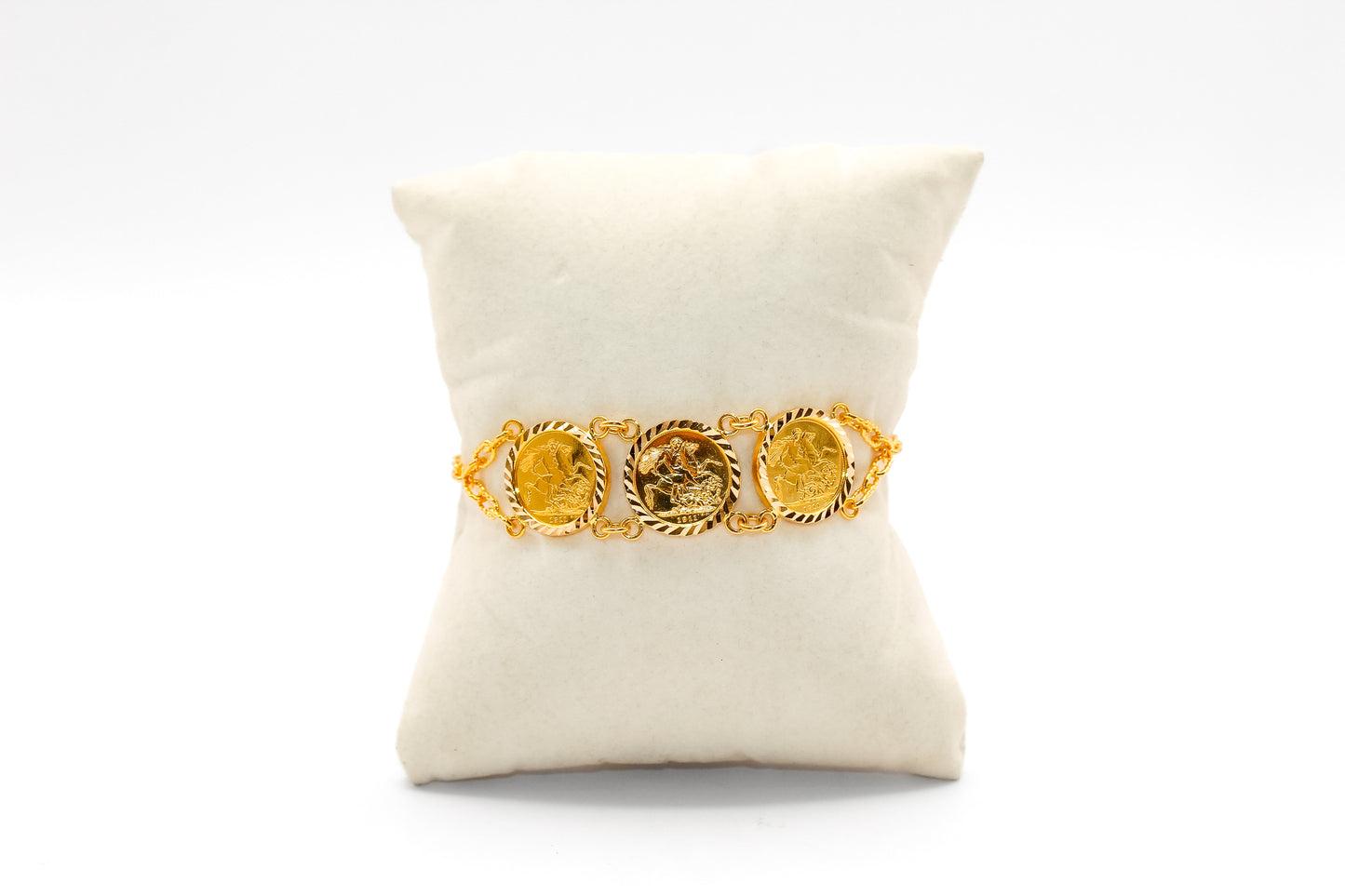 21K Gold English Coin Bracelet