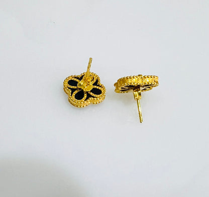 21k Gold onyx Earrings