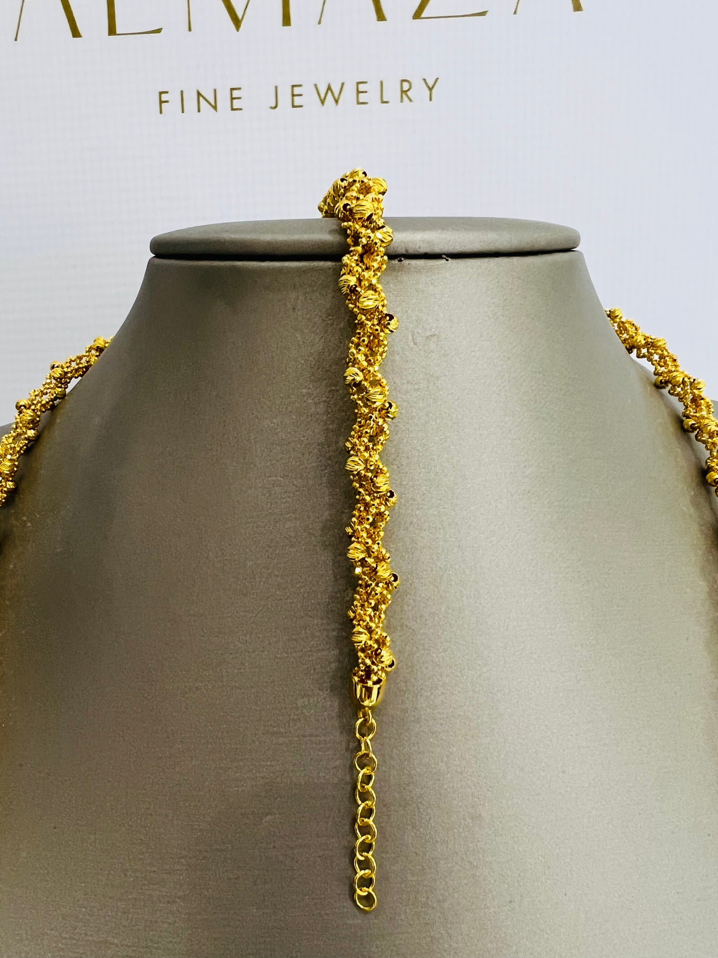 21k Gold Long Necklace Set