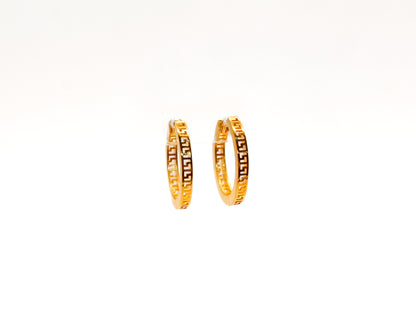 21K Gold Small Hoop Earrings