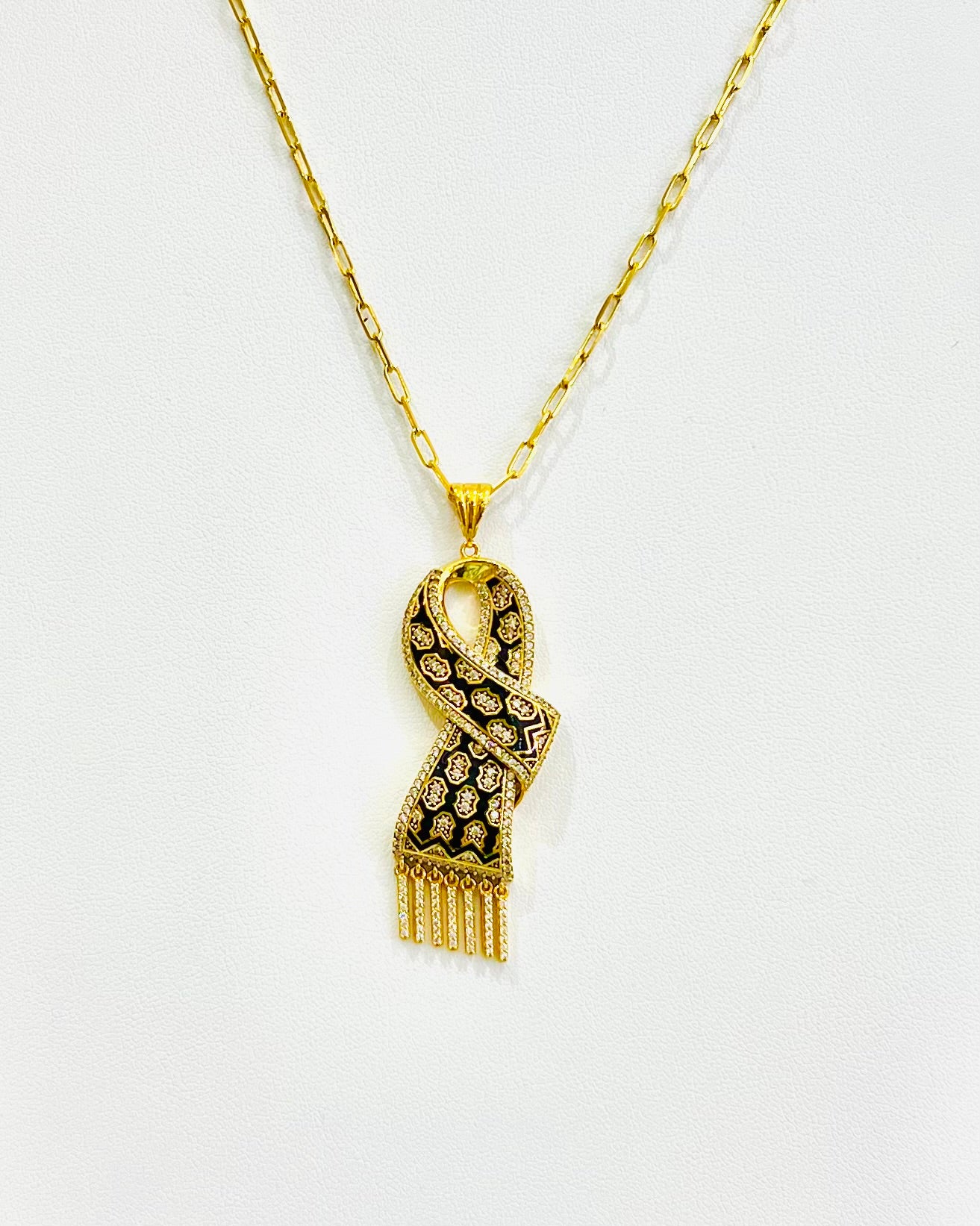 21k Gold Palestine Scarf (kufia) Necklace