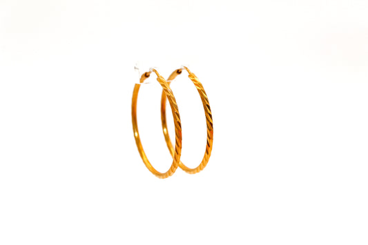 21K Gold Hoop Earrings