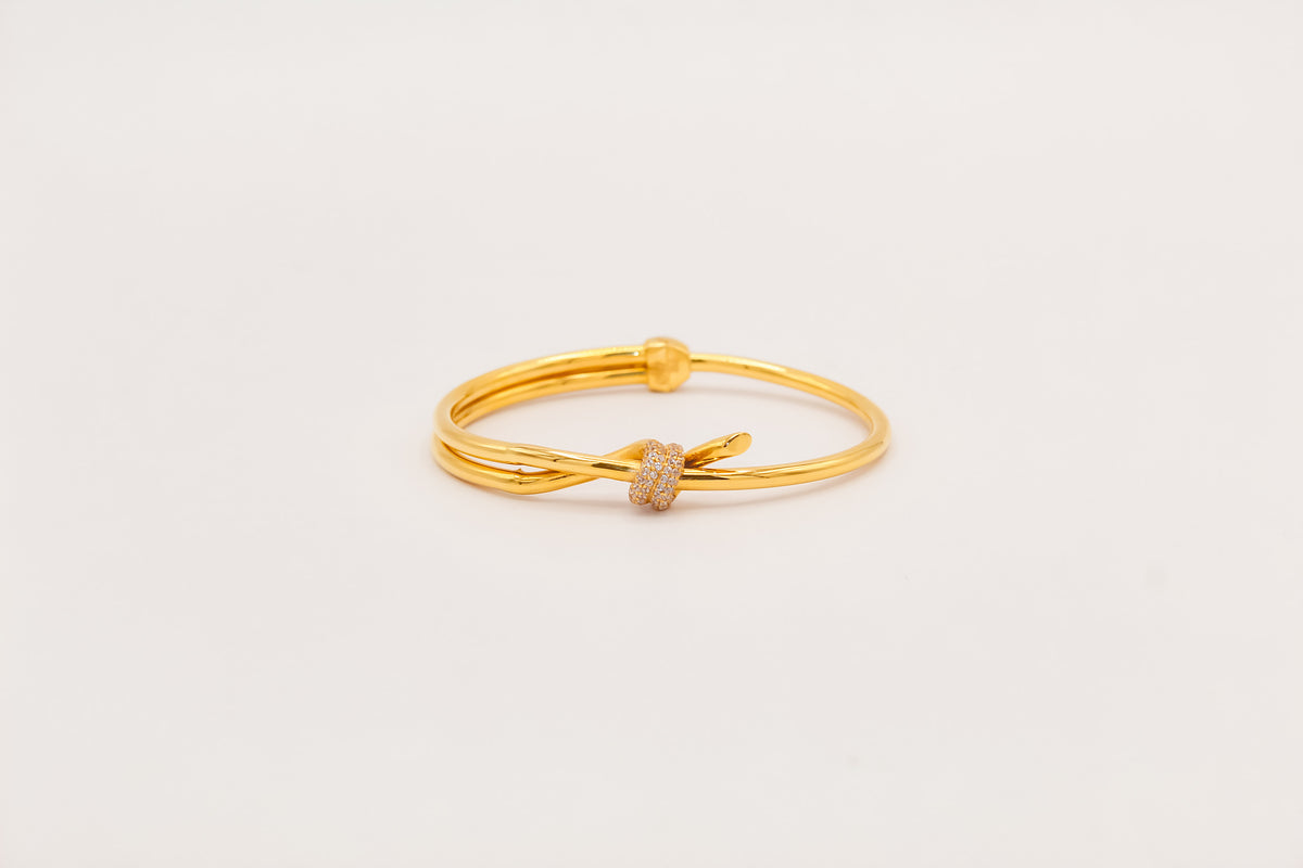 21K Gold Knot Bangle Bracelet