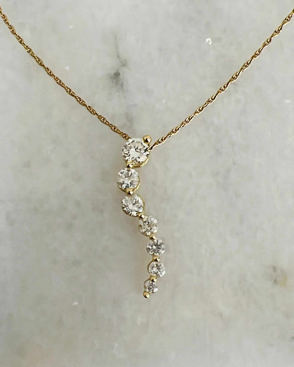 14k Gold 1 Carat Diamond Journey Necklace