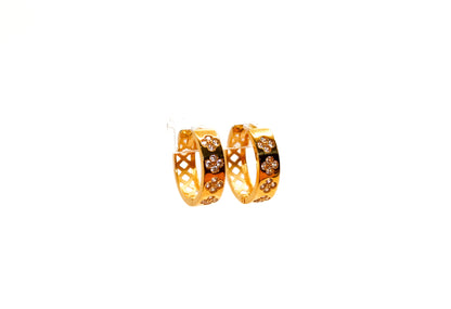 21K Gold Flower Mini Earrings