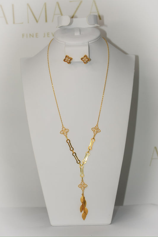 21k Gold flower Half Set