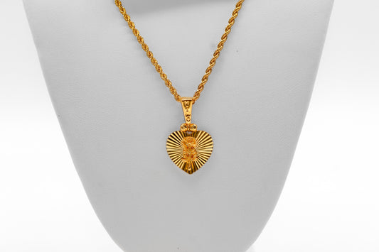 21K Gold Heart Rose Himo Pendant