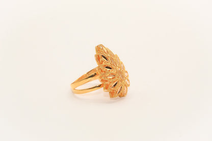 21K Gold Pear Leaf Ring