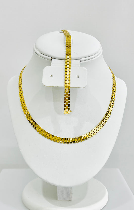 21k Gold Necklace Half Set