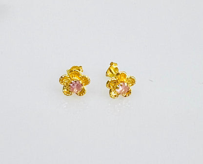 21k Gold Flower Earrings