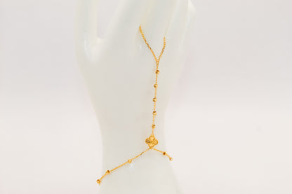 21k Gold beaded hand bracelet