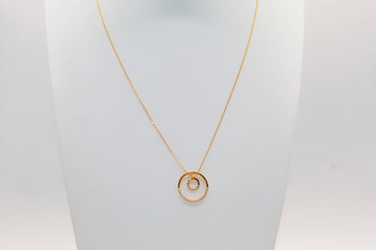 21K Gold Double Circle Necklace