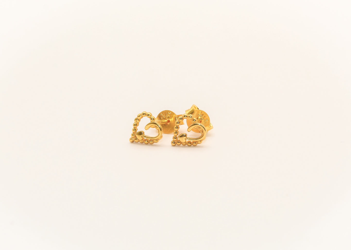 21K Gold Heart Kids Earrings