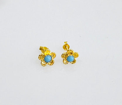 21k Gold Flower Earrings