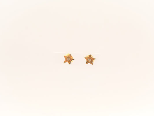 21K Gold Star Kids Earrings