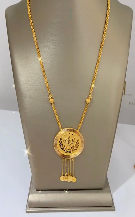 21k Gold Turkish Coin Necklace