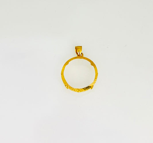 21k Gold Coin Frame Pendant