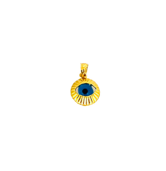 21k Gold Evil Eye Pendant