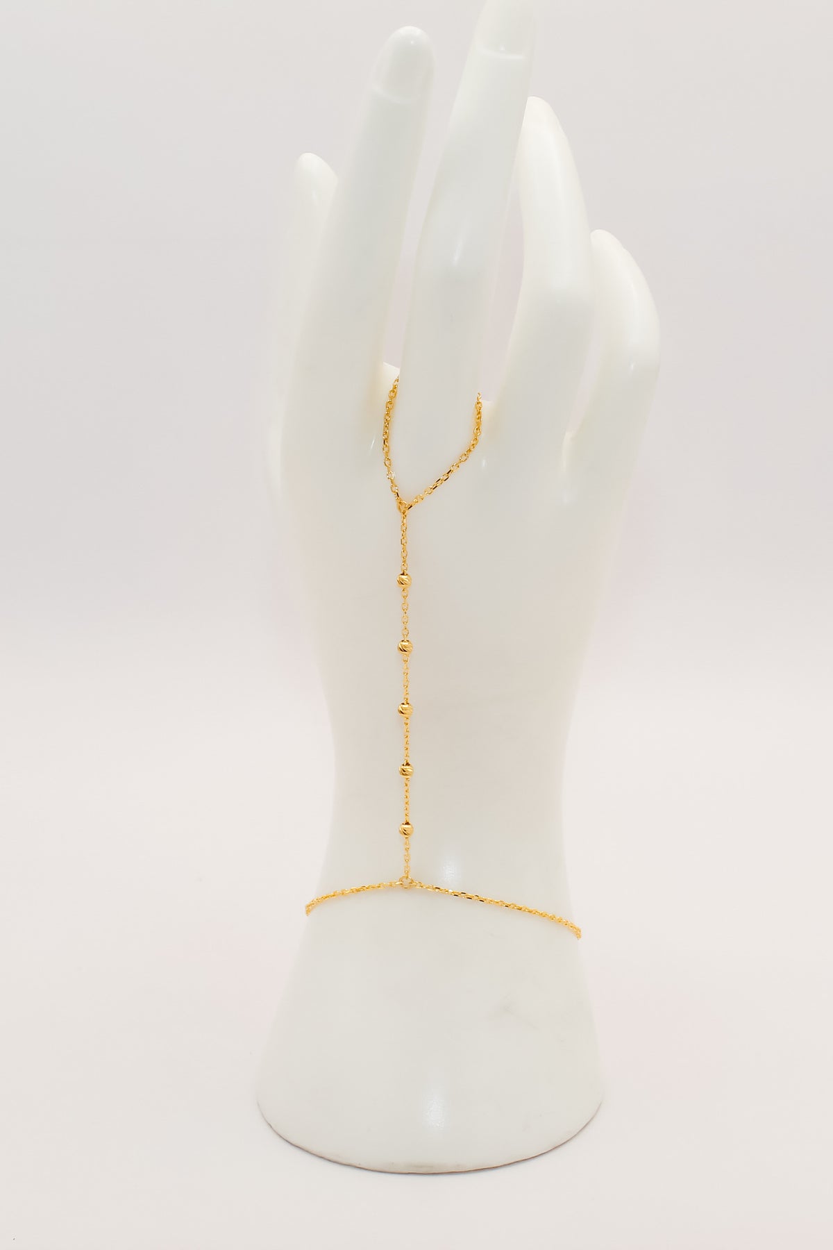 21k Gold simple beaded hand bracelet