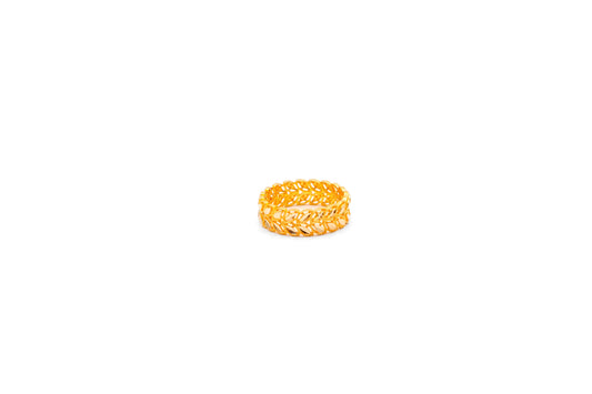 21K Gold Leaf Band Ring