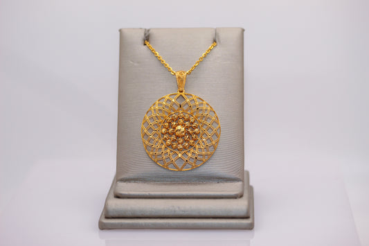 21k Gold Round Necklace