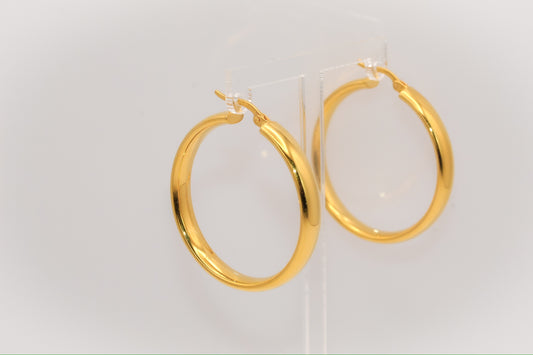 21K Gold Hoop Earrings