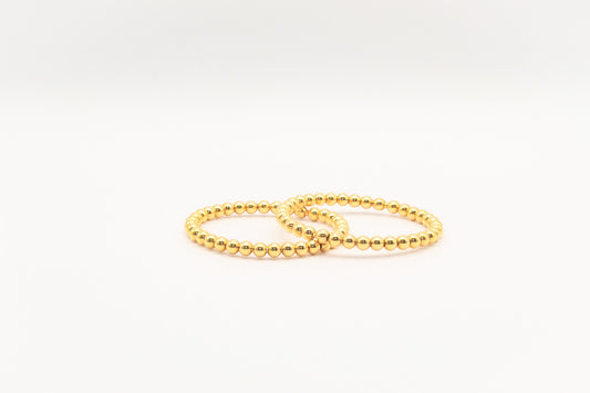 21K Gold Beaded Bangle Bracelet