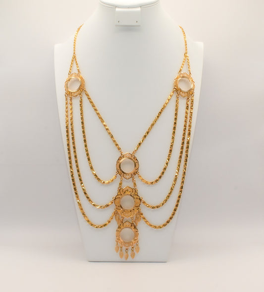 21K Gold 5 Coin Necklace