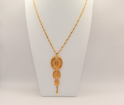 21K Gold 3 Tier Khaliji Necklace