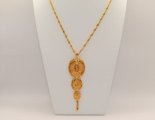 21K Gold 3 Tier Khaliji Necklace