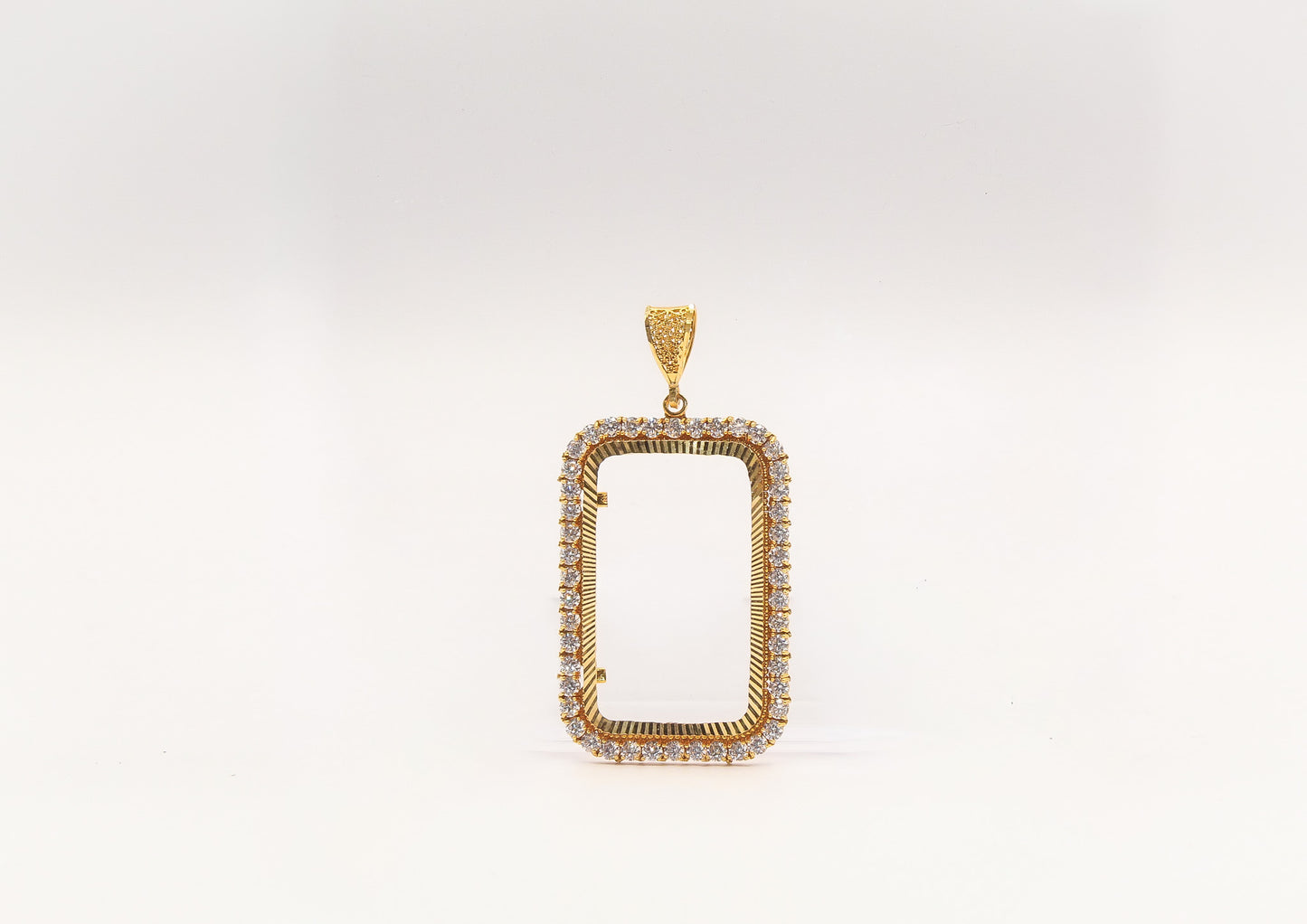 21K Gold Studded Square Ounsa Frame Pendant