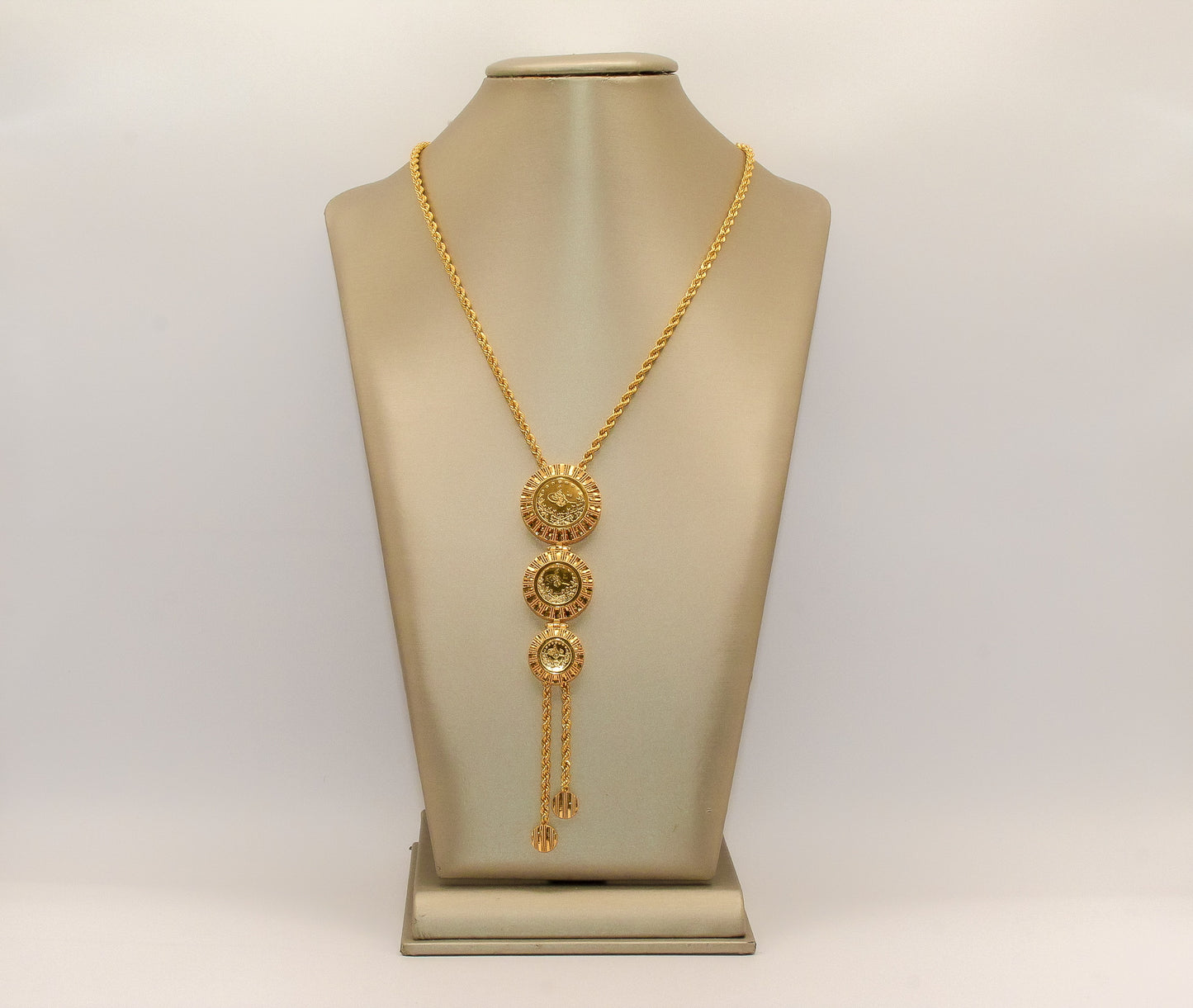 21K Gold 3 Tier Turkish Coin Necklace