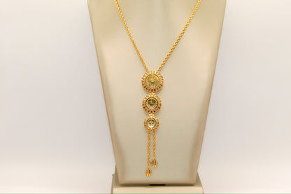 21K Gold 3 Tier Turkish Coin Necklace