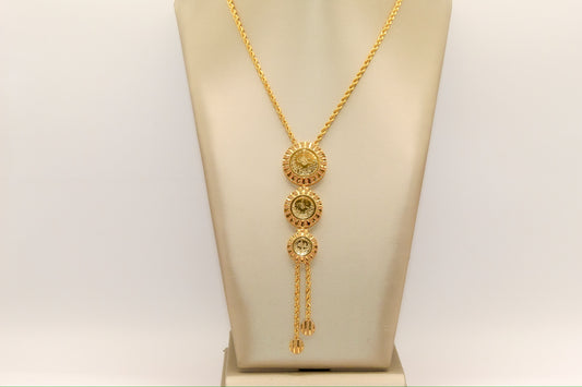 21K Gold 3 Tier Turkish Coin Necklace