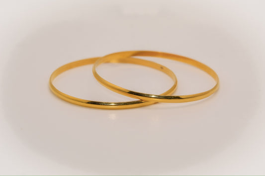 21K Gold Solid Bangle Bracelets