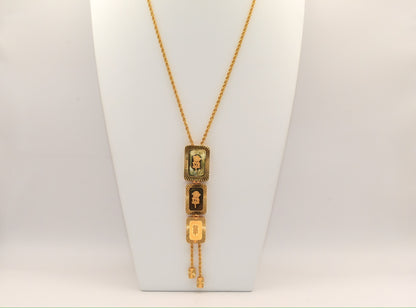 21K Gold 3 Tier Rose Necklace