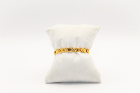 21K Gold Flower Bangle Bracelet