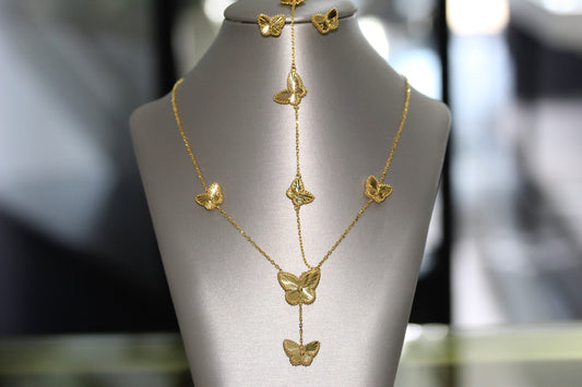 21K Gold Butterfly Set