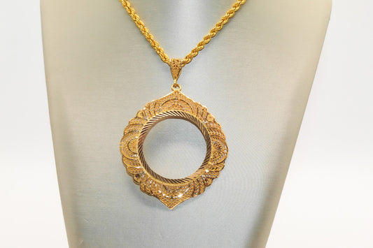 21K Gold Khamasiah Frame Pendant