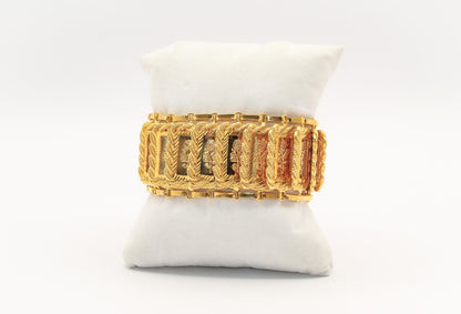 21K Gold Square Rope Rose Bracelet