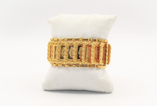 21K Gold Square Rope Rose Bracelet
