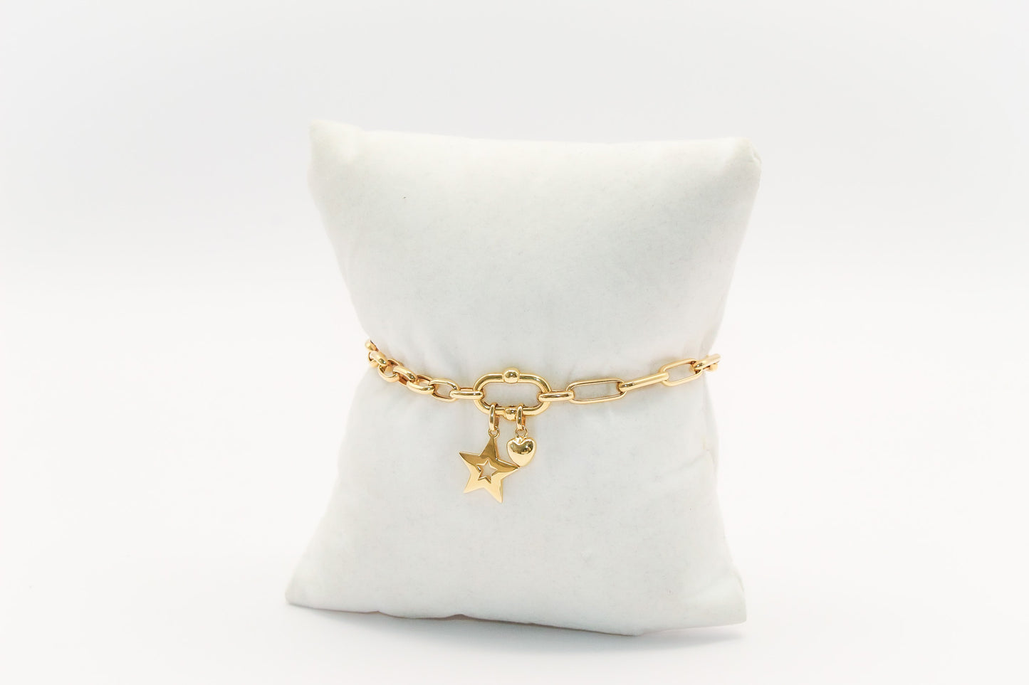 18K Gold Link Charm Bracelet