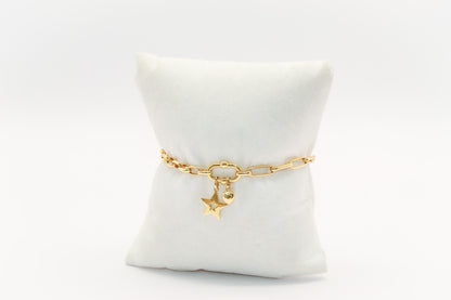 18K Gold Link Charm Bracelet