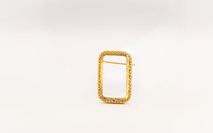 21K Gold Beaded Ounsa Frame Pin