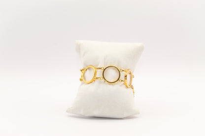 21K Gold Plain Coin Bracelet