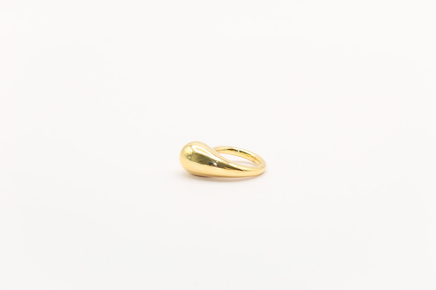 18K Gold Bold Tear Drop Ring