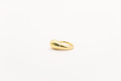 18K Gold Bold Tear Drop Ring